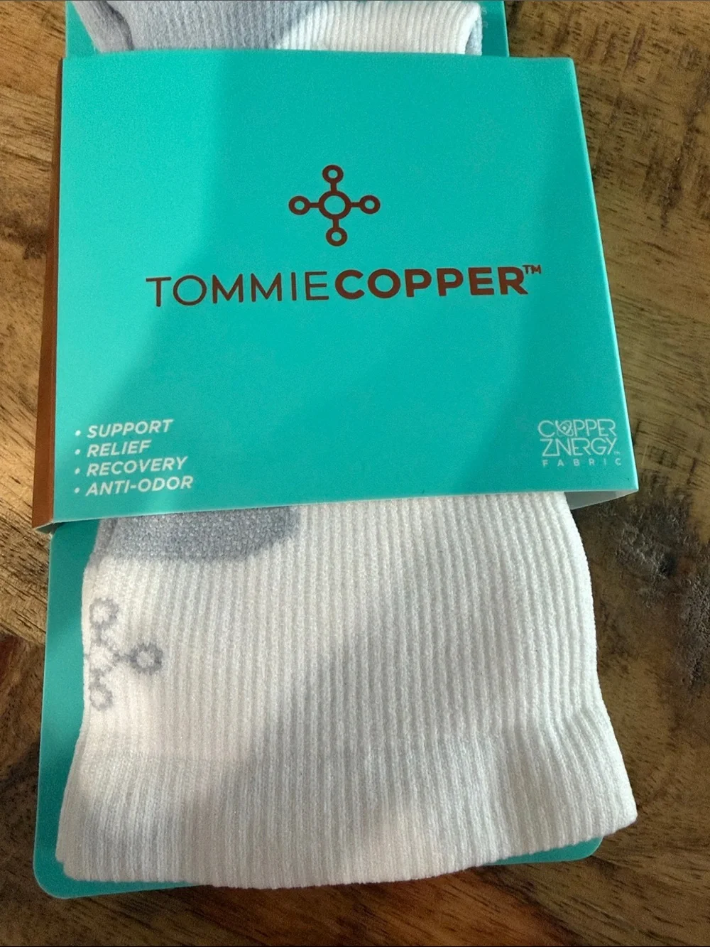 Girls White & Gray Compression Socks
